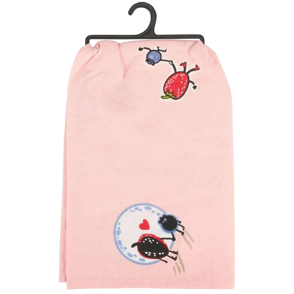You Are Berry Special Kitchen Towel | Pink Strawberry & Blueberry Cotton Towel